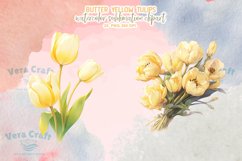 Watercolor Butter Yellow Tulips Sublimation Cliparts Product Image 4