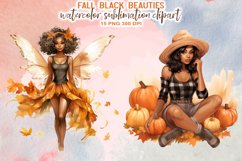 Watercolor Fall Black Beauties Sublimation Clipart Product Image 4