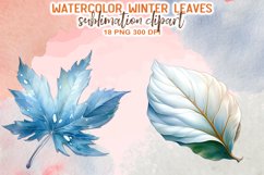 Watercolor Winter Leaves Sublmation Clipart Product Image 4