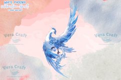 White Phoenix Watercolor Sublimation Clipart Product Image 4