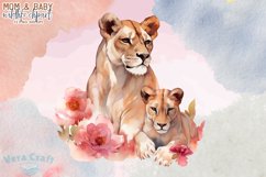 Mom &amp; Baby Wildlife Animal Watercolor Clipart - 12 Variation Product Image 5