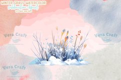 Winter Grass Watercolor Sublimation Clipart Product Image 4