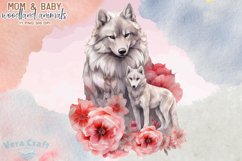 Mom&amp;Baby Woodland Animals Watercolor Clipart - 11 Variations Product Image 5