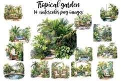 Tropical garden clipart Product Image 1