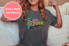 Durham North Carolina Retro 80s svg png Product Image 5