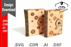 Laser Cut Safe Box Template | Wooden Money Bank with Lock Product Image 1