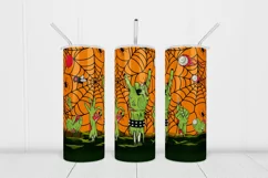 20oz Halloween Tumbler Zombie Hands Blood Sublimation Wrap3 Product Image 1