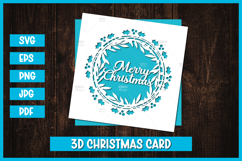 Merry Christmas Greeting Paper Cut Card I Christmas Card SVG Product Image 1