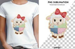 Patchwork sheep png design for T-shirts Product Image 4