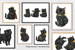 15 Bundle Watercolor Dark Cats Kitten Demon Devil Pet Product Image 4