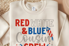 Red White and Blue Cousin Crew 2026 SVG | 4th of July Shirt Product Image 4