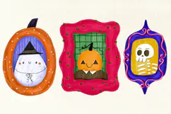Cute Halloween Clipart PNG, Cute Spooky Witchy Graphics Product Image 3