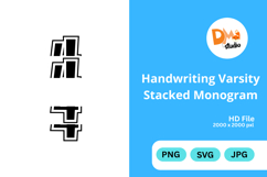 Handwriting Varsity Stacked Monogram Product Image 1
