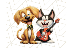 Dog and Cat Friends PNG, Cute Pet Clipart, Funny Animal Art Product Image 4