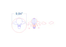 Baby Name Sign Air Balloon SVG laser cut file for Glowforge Product Image 4