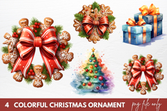 Watercolor Colorful Christmas Collection Clipart Product Image 1