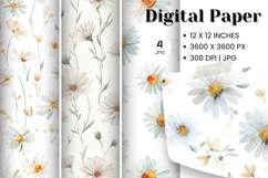 Flower Pattern Background Wallpaper Digital Paper_21 Product Image 1