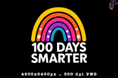 100 Days Smarter Rainbow PNG Product Image 1