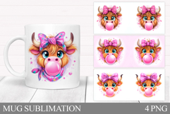Cute Cow Mug Design. Funny Cow Sublimation Product Image 1