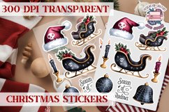 Christmas Sticker Sheet Gothic Dark Winter Holiday PNG Product Image 1