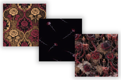 Gothic Rose Thorn Dark Floral Paper, Seamless Dark Pattern Product Image 5