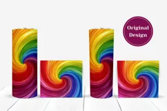 Colorful Tumbler Sublimation, Rainbow Swirl Tumbler Wrap Product Image 4