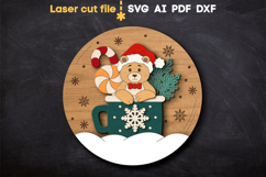 Christmas Snow Globe Bear SVG laser cut file for Glowforge Product Image 4