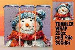 Winter Snowman Tumbler Wrap Sublimation - Cute 20oz Product Image 1