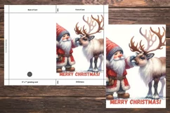 Christmas Greeting Card, Gnome Christmas Card, Reindeer Card Product Image 2
