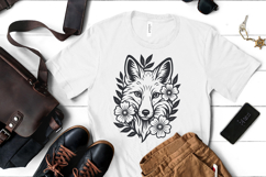 Floral Fox SVG Bundle | 33 Flower Monoline Fox Cut Files Product Image 21