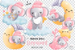 Sleeping baby elephant Clipart, baby girl clipart, baby girl Product Image 3