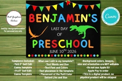 Dinosaur Last Day of School Poster or Sign Preschool Canva Product Image 4
