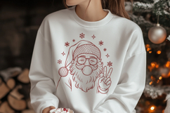 Cool Santa Claus SVG Cut Files| 4 Christmas Line Art Designs Product Image 2