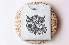 Highland Cow with Sunflowers SVG | 4 Farm Animal Designs Product Image 5