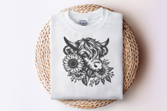 Highland Cow with Sunflowers SVG | Cute Farm Animal PNG File Product Image 3