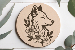 Floral Fox SVG Bundle | 33 Flower Monoline Fox Cut Files Product Image 18