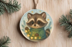 Christmas Ornaments Sublimation PNG | Cute Animals Designs Product Image 2
