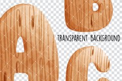 Wood alphabets and numbers clipart Product Image 2