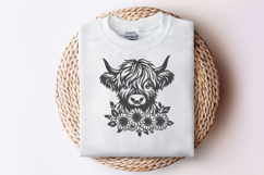 Highland Cow with Sunflowers SVG | Cute Farm Animal PNG File Product Image 5