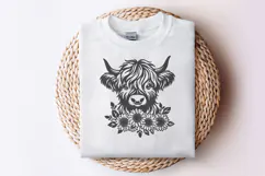 Highland Cow with Sunflowers SVG | Cute Farm Animal PNG File Product Image 5