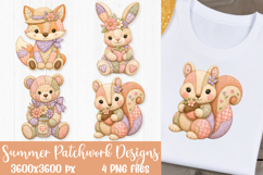 Summer Patchwork Animal Sublimation Designs PNG Files Product Image 3