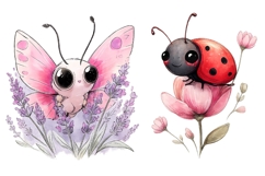 12 Spring Bugs Clipart Bundle, Watercolor Insects PNG Product Image 3