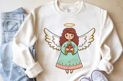 Christmas Angel, Elf, Santa, Snowman PNG Sublimation Clipart Product Image 5