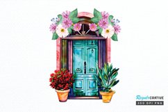 Flower Doors Watercolor PNG Clipart Product Image 1
