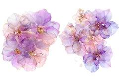 14 Watercolor Hydrangea Flowers Clipart Bundle, Pink Purple Product Image 5
