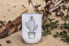 Hand Drawn Cactus SVG Files, Potted Plant Outline Clipart Product Image 5