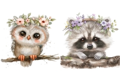 11 Watercolor Baby Animals Clipart Bundle, Cute Woodland Product Image 5