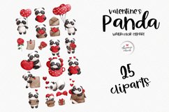 Valentine&#039;s panda, panda clipart, love clipart Product Image 2