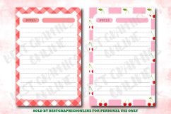 Cherry Printable Note Paper Cherries Writing Papers Notebook Product Image 5