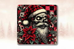 Gothic Christmas Square Coasters Sublimation PNG Clipart Product Image 5